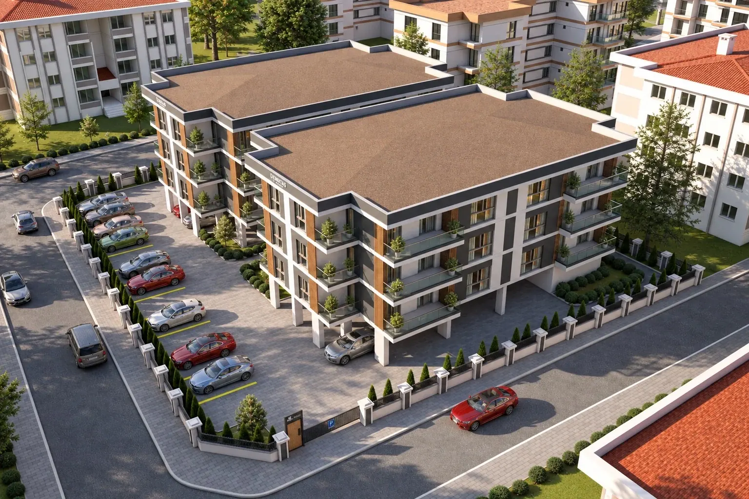 Bekas Nova Akçalar kuş bakışı proje görünümü